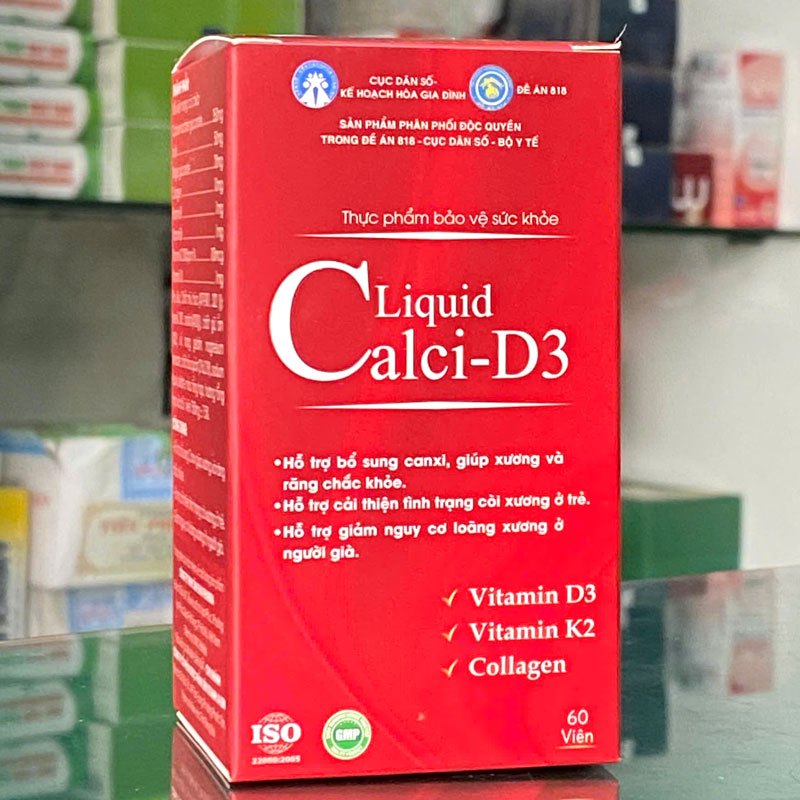 Liquid Calci-D3, hỗ trợ bổ sung canxi, giúp xương và răng chắc khỏe