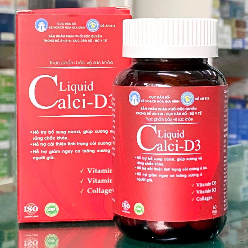 Liquid Calci-D3, hỗ trợ bổ sung canxi, giúp xương và răng chắc khỏe