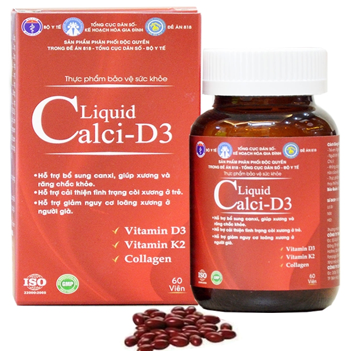 Liquid Calci-D3, hỗ trợ bổ sung canxi, giúp xương và răng chắc khỏe