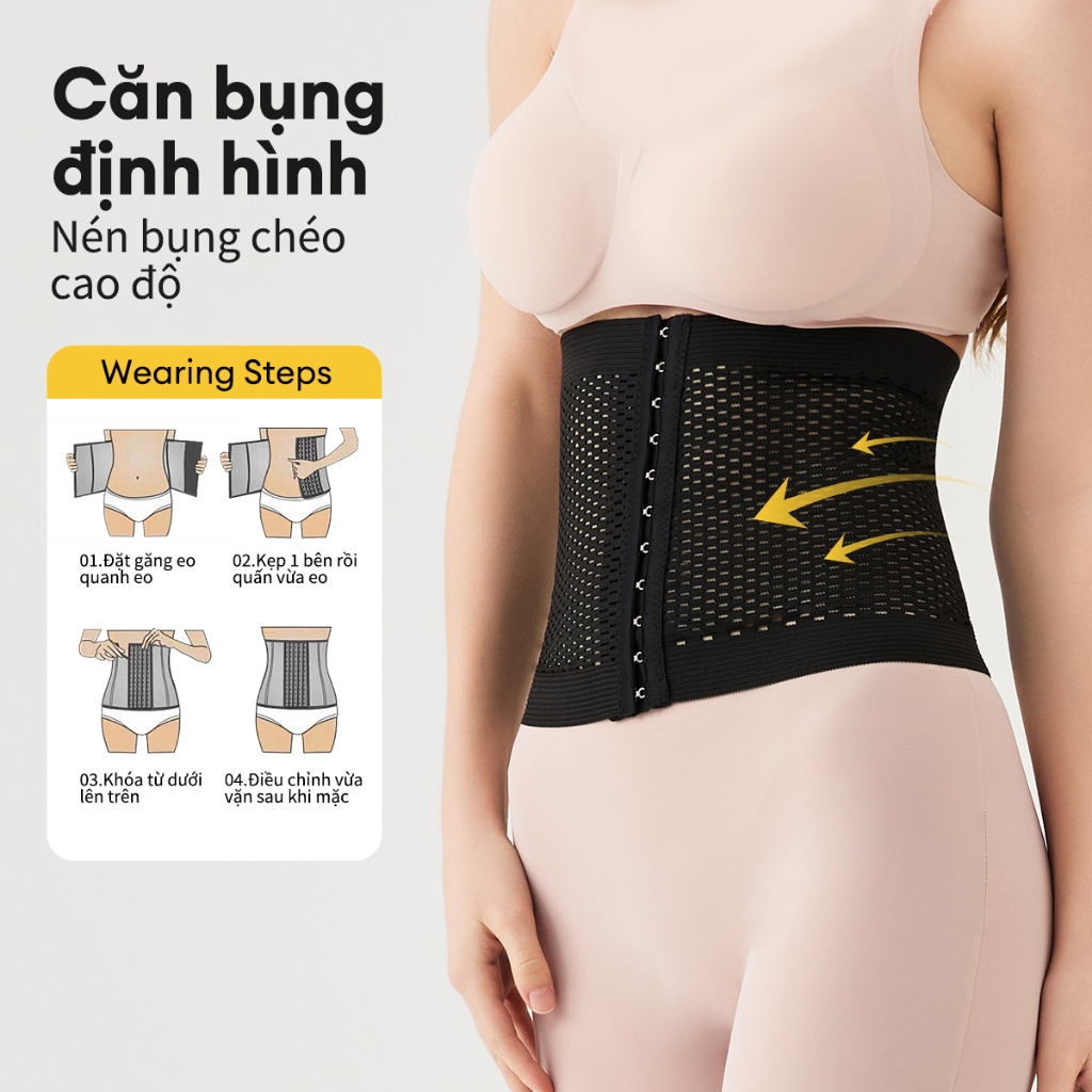 ANGEL MOMMY Đai Nịt Bụng Thông Hơi Chống Cuộn thế hệ mới Áo nẹp bụng nữ cao cấp 8824