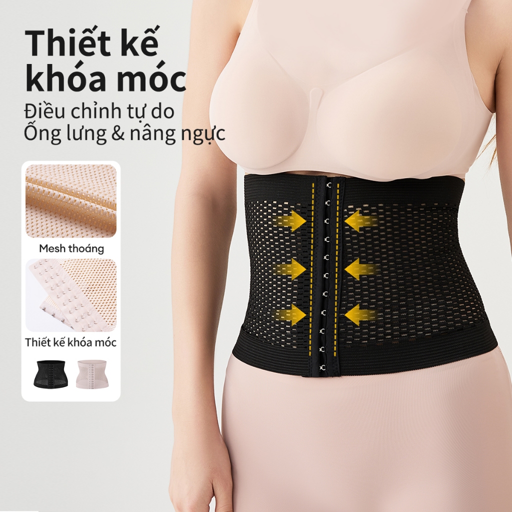 ANGEL MOMMY Đai Nịt Bụng Thông Hơi Chống Cuộn thế hệ mới Áo nẹp bụng nữ cao cấp 8824