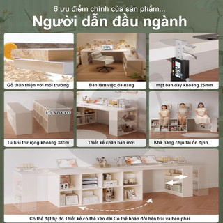 PANDA Bàn góc đa năng Sắp xếp khoa học tiết kiệm không gian kết hợp bàn trang điểm và bàn làm việc