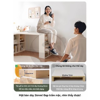 PANDA Bàn góc đa năng Sắp xếp khoa học tiết kiệm không gian kết hợp bàn trang điểm và bàn làm việc