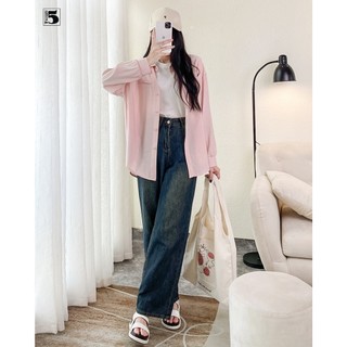 Quần Jeans Nữ Twentyfive Dáng Suông Ống Rộng,Quần Bò Nữ Cạp Cao Tôn Dáng, Dễ Phối Đồ 4723