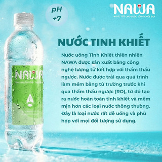 NAWA Nước Uống Tinh Khiết Thiên Nhiên - Thùng 24 Chai - Công Nghệ Lượng Tử E-Water Nhật Bản