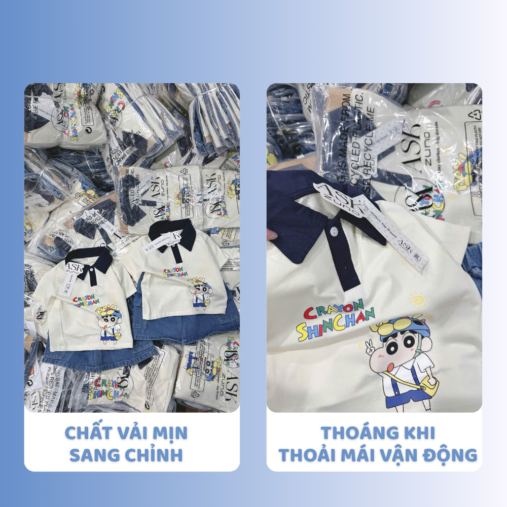 [À ƠI SHOP] G29- bộ polo quần bò shin crayon - a116.882