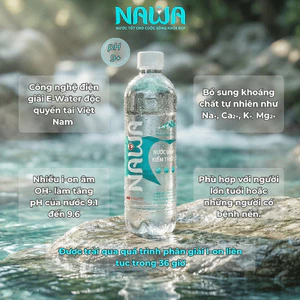 NAWA Nước Uống Ion Kiềm Thiên Nhiên - Thùng 24 Chai - Công Nghệ Điện Giải E-Water Từ Nhật Bản