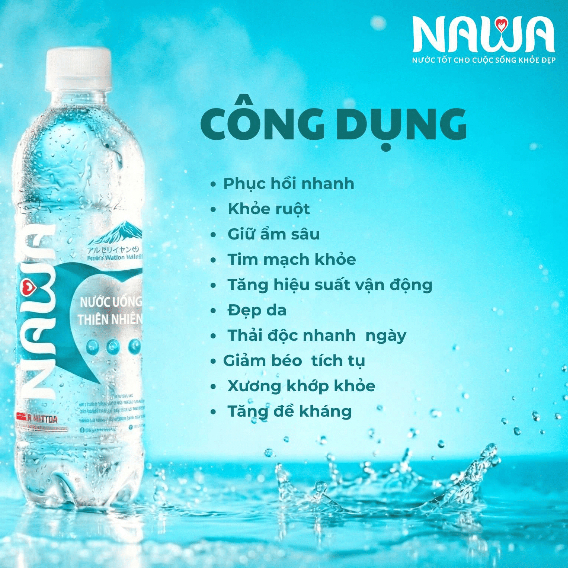 NAWA Nước Uống Ion Kiềm Thiên Nhiên - Thùng 24 Chai - Công Nghệ Điện Giải E-Water Từ Nhật Bản
