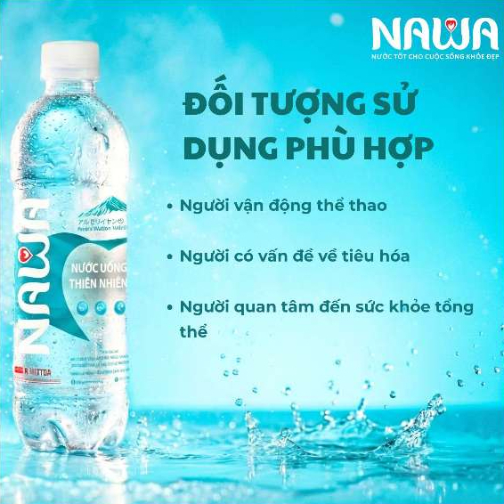 NAWA Nước Uống Ion Kiềm Thiên Nhiên - Thùng 24 Chai - Công Nghệ Điện Giải E-Water Từ Nhật Bản