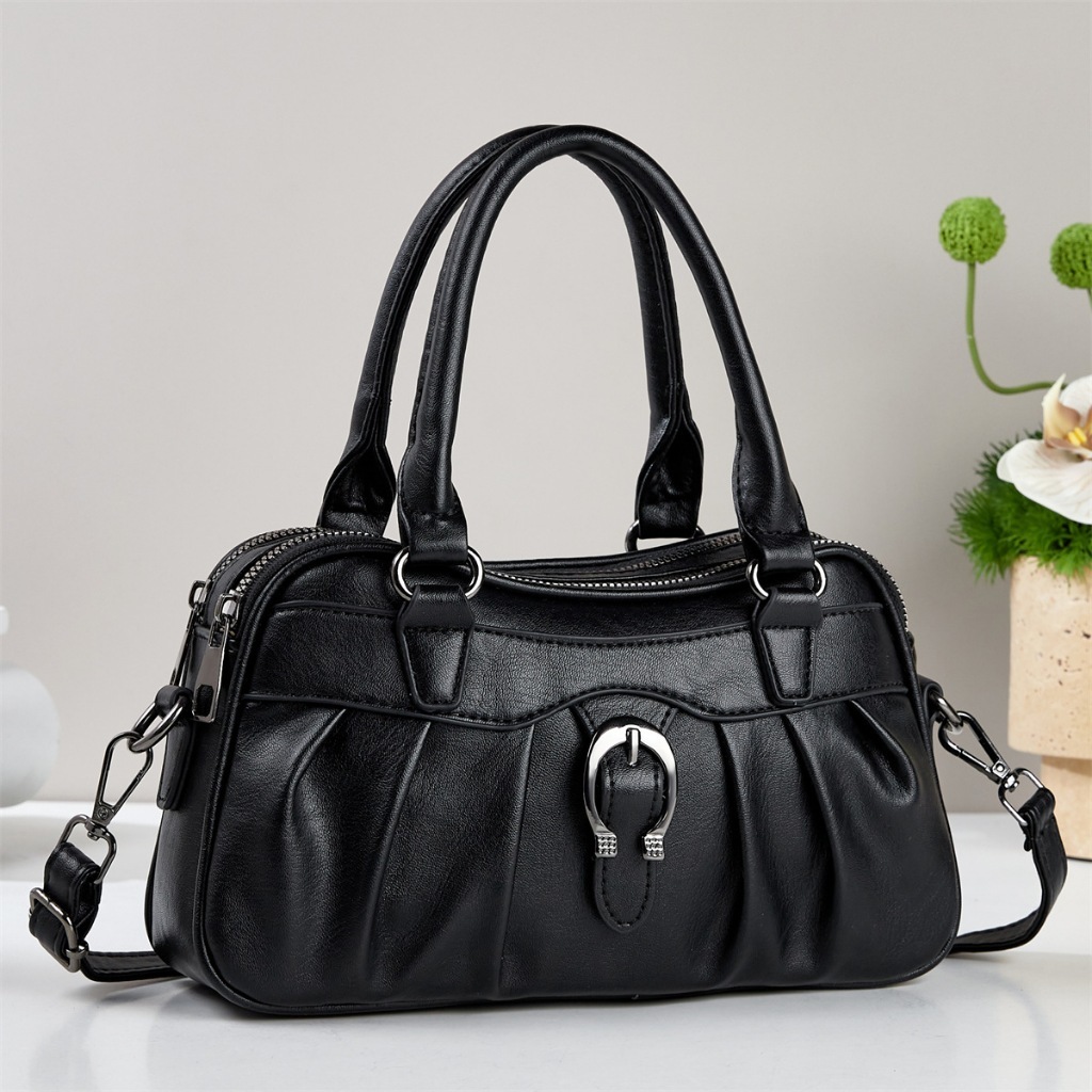 Túi Xách Nữ Da PU Túi Cầm Tay Công Sở Sang Trọng Màu Đen Mun Store TDU29