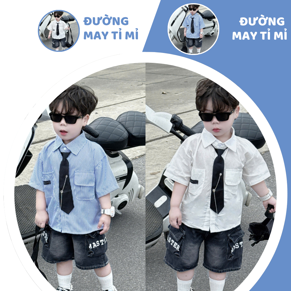 [À ƠI SHOP] V51- bộ sơ mi tem đen ở túi - a108.326