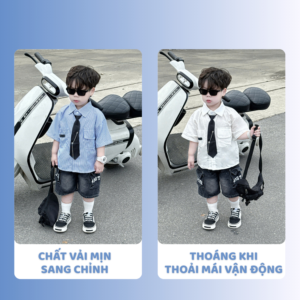 [À ƠI SHOP] V51- bộ sơ mi tem đen ở túi - a108.326