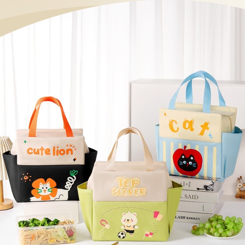 Túi Đựng Hộp Cơm Giữ Nhiệt Lunch Bag Họa Tiết Mặt Cảm Xúc Dễ Thương Mun Store TCOMLION69