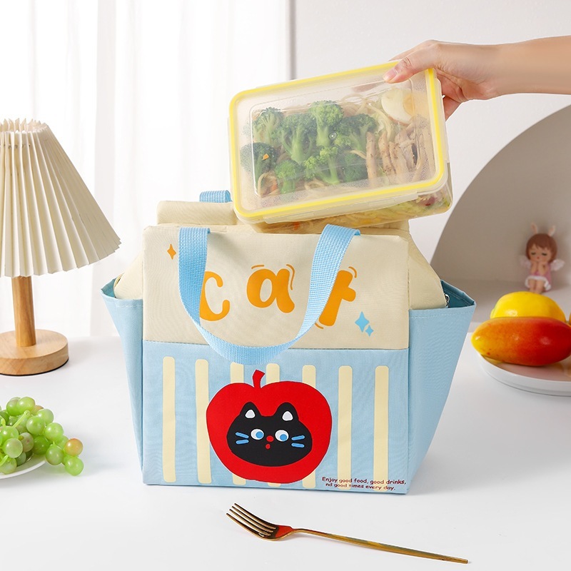 Túi Đựng Hộp Cơm Giữ Nhiệt Lunch Bag Họa Tiết Mặt Cảm Xúc Dễ Thương Mun Store TCOMLION69