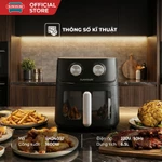[Độc quyền] Nồi chiên không dầu 6.5L SUNHOUSE SHD4032 - Công nghệ Rapid Air giảm tới 80% dầu - Khoang chiên trong suốt — ảnh 7