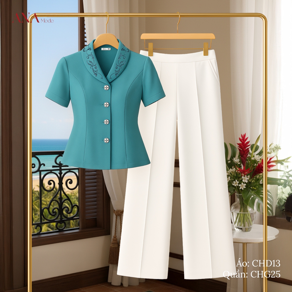 Set Quà Tặng Mẹ Ý Nghĩa Thương Hiệu ANA Mode (Áo CHD13 + Quần CHG25 kèm hộp quà)