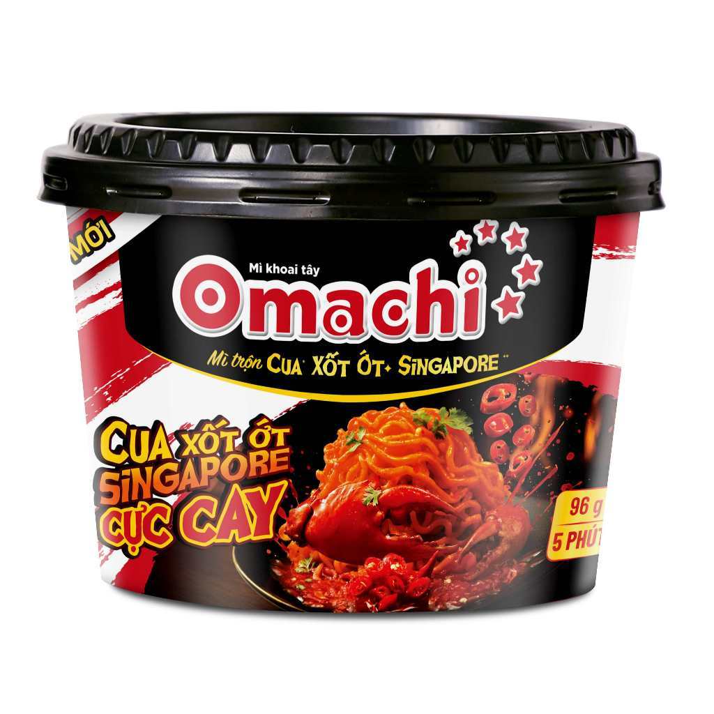 Combo 6 tô Mì Khoai Tây Omachi Tô Cua Xốt Ớt tô x 96 gr