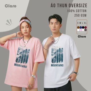Áo Thun Nam Nữ Oversize 100% Cotton Cao Cấp CLARO - áo phông unisex form chuẩn TS126