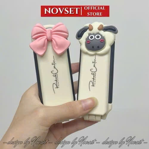 Lược Gập Mini 2 Trong 1 Kèm Gương Hình Cừu Dễ Thương – Lược Chải Tóc Bỏ Túi Tiện Lợi