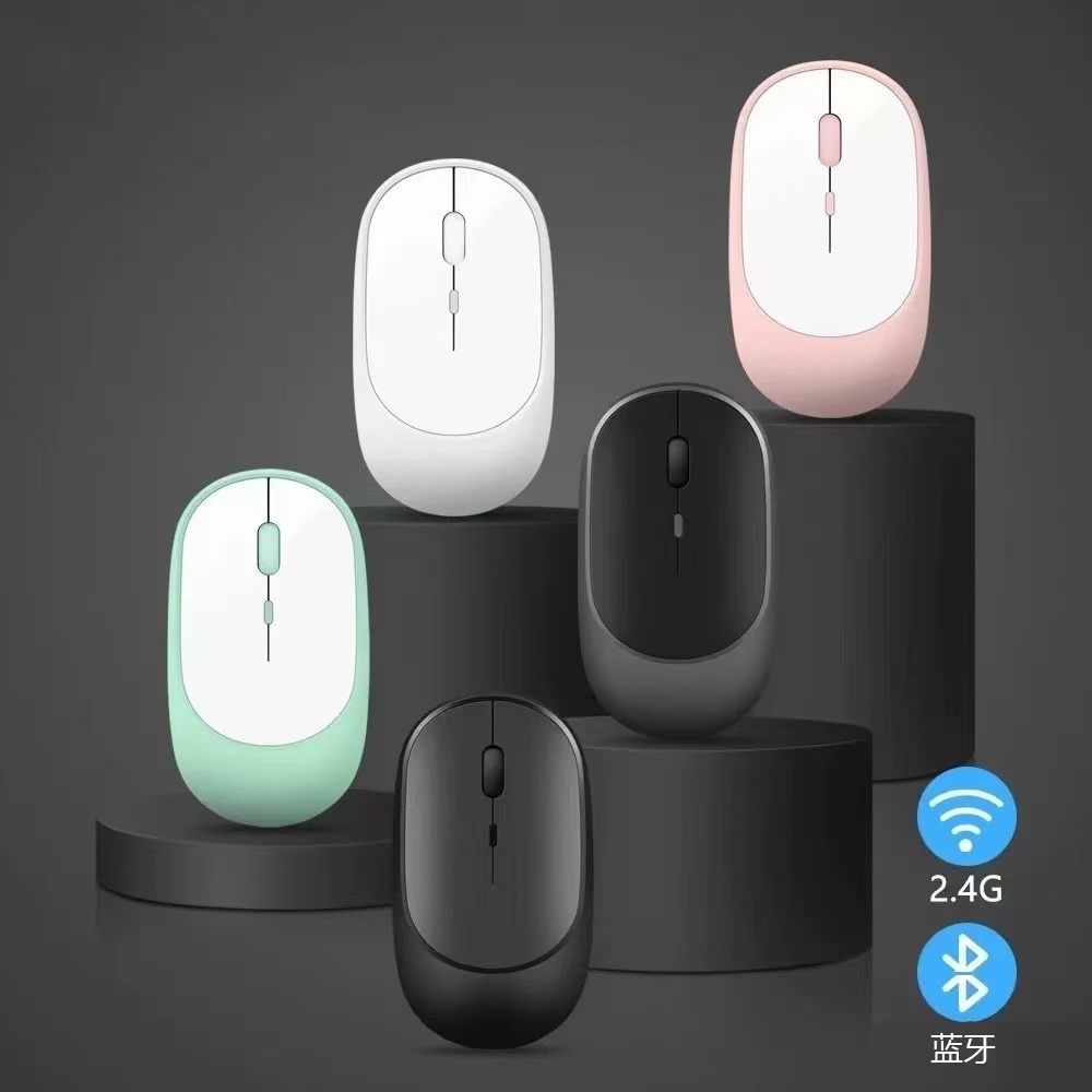 Chuột Silent Không Dây Bluetooth Sạc Pin - Chuột Quang Không Dây 2.4G Chống Ồn Thiết Kế Slim Cực Đẹp
