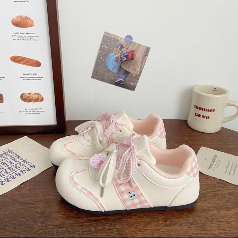 GIÀY THỂ THAO NỮ,GIÀY SNEAKER NỮ ĐÍNH NƠ MÀU PASTEL DỄ THƯƠNG
