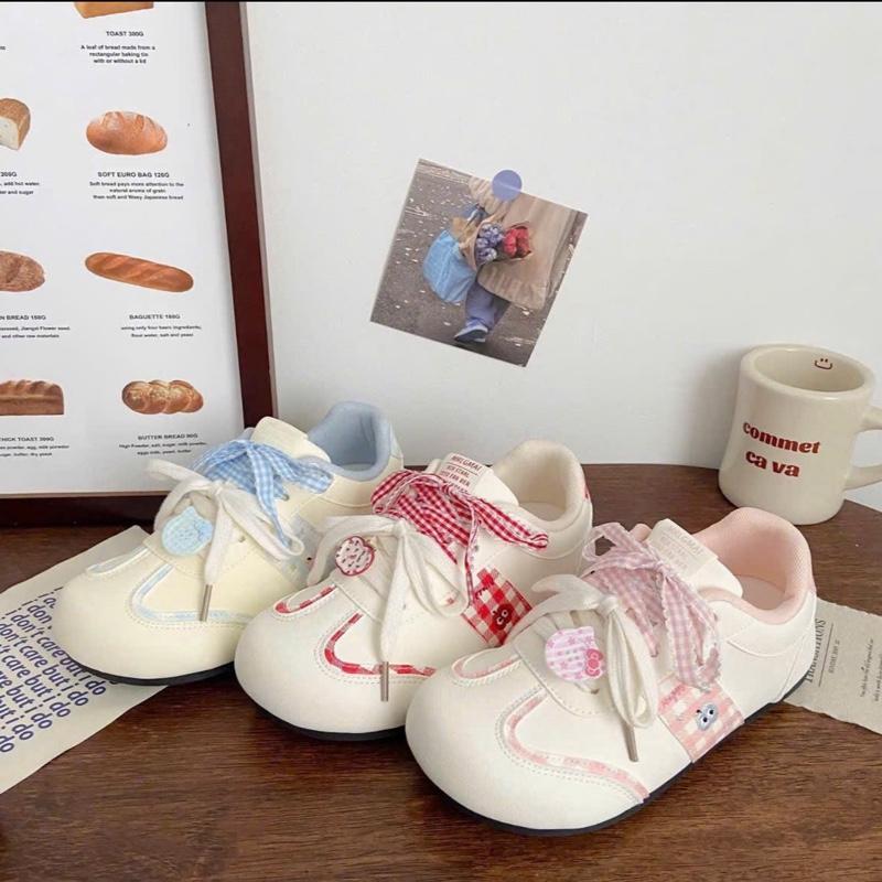 GIÀY THỂ THAO NỮ,GIÀY SNEAKER NỮ ĐÍNH NƠ MÀU PASTEL DỄ THƯƠNG