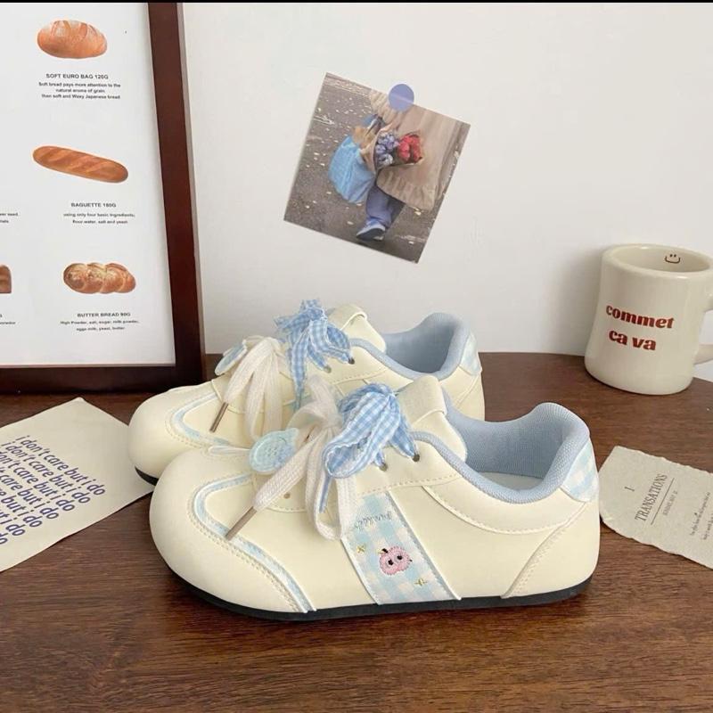 GIÀY THỂ THAO NỮ,GIÀY SNEAKER NỮ ĐÍNH NƠ MÀU PASTEL DỄ THƯƠNG