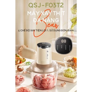 Máy xay thịt 2L đa năng Bear CH-5H03L (QSJ-F03T2), 300W, Cối thủy tinh,4 Lưỡi dao inox, BH 18 Tháng