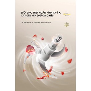 Máy xay thịt 2L đa năng Bear CH-5H03L (QSJ-F03T2), 300W, Cối thủy tinh,4 Lưỡi dao inox, BH 18 Tháng