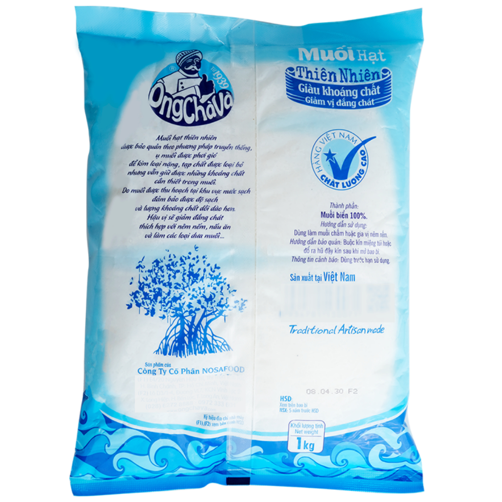 Muối Hạt Thiên Nhiên thương hiệu Ông Chà Và 1kg - Hàng Chính Hãng