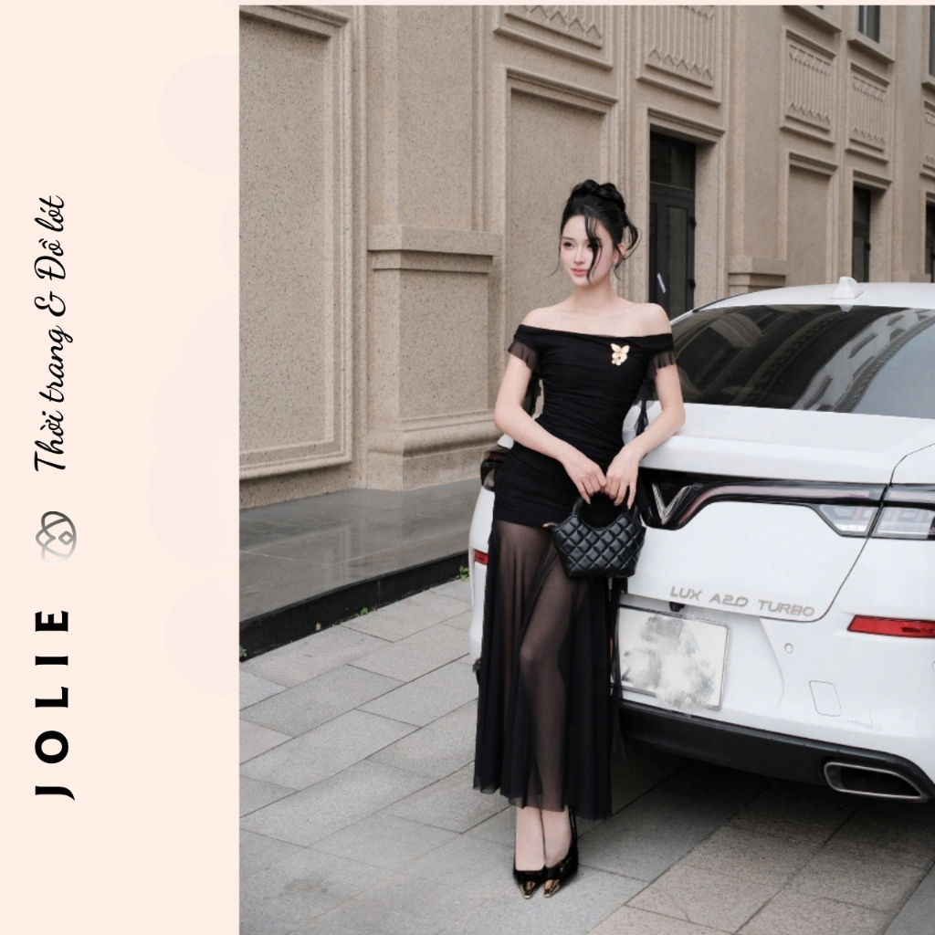 Đầm Xòe Công Chúa Phối Ren Cao Cấp Đính Hoa Nổi Thủ Công JOLIE