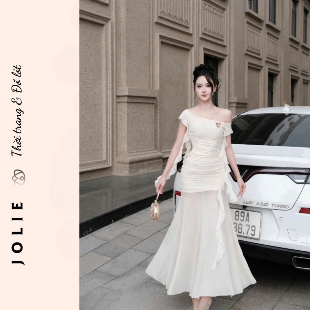 Đầm Xòe Công Chúa Phối Ren Cao Cấp Đính Hoa Nổi Thủ Công JOLIE