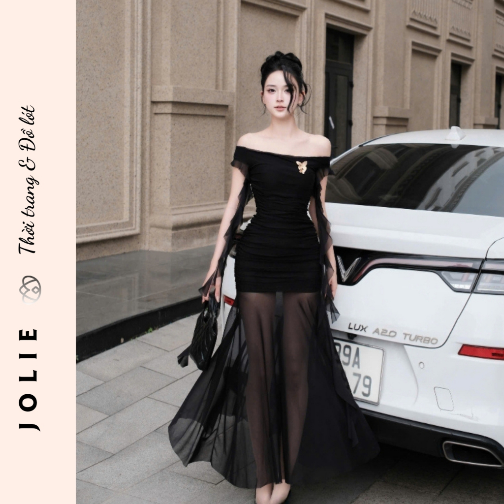 Đầm Xòe Công Chúa Phối Ren Cao Cấp Đính Hoa Nổi Thủ Công JOLIE