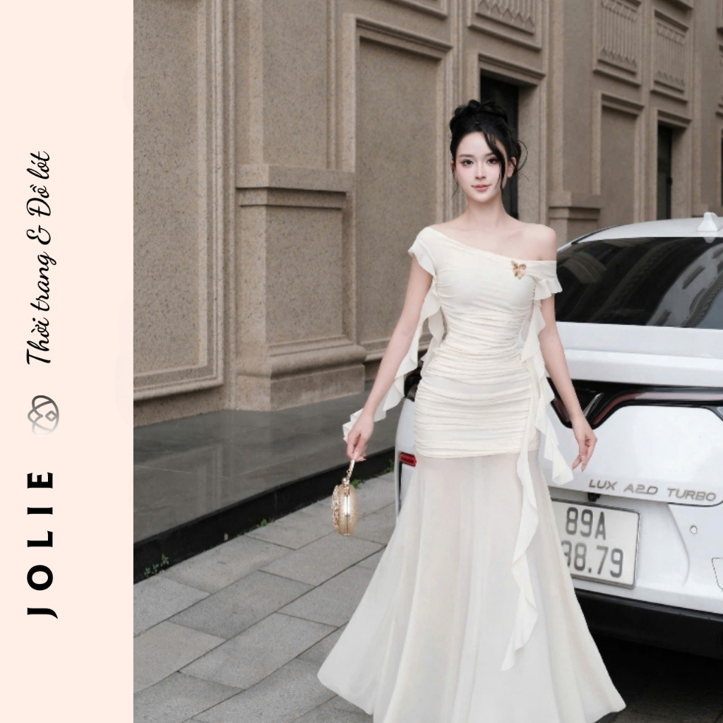 Đầm Xòe Công Chúa Phối Ren Cao Cấp Đính Hoa Nổi Thủ Công JOLIE
