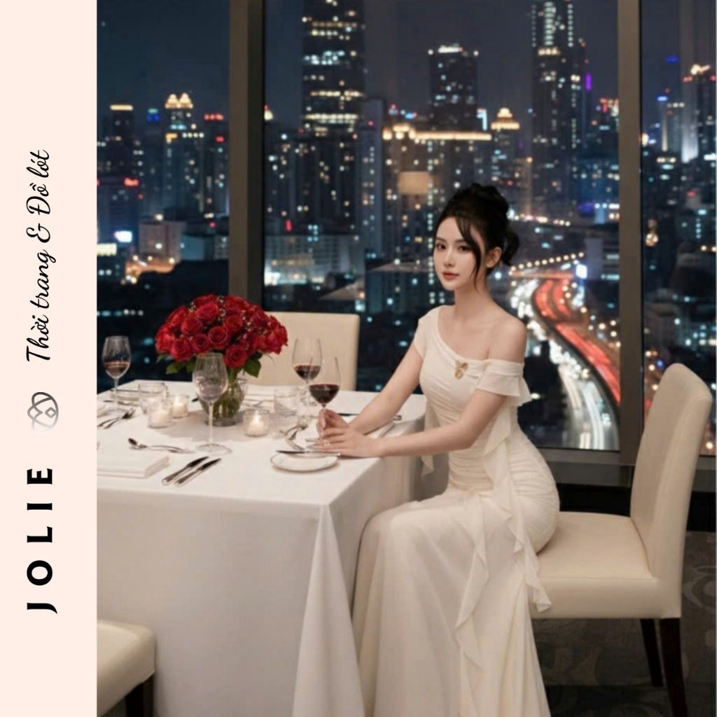 Đầm Xòe Công Chúa Phối Ren Cao Cấp Đính Hoa Nổi Thủ Công JOLIE