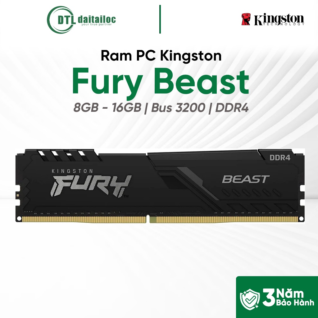 Ram Kingston 8GB 16GB BUS 3200 Fury Beast DDR4 | Chính Hãng | Bảo Hành ...