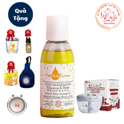 Dầu Massage cho Mẹ & Bé chiết xuất Yến Mạch Hữu Cơ NeBiolina,Làm Mờ Vết Rạn Cho Mẹ Và Dưỡng Ẩm Cho Bé 100ml