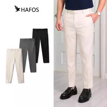Quần tây nam CLASSIC HAFOS quần âu nam chất vải cotton dày dặn, quần sidetab nam co giãn tốt, hạn chế nhăn