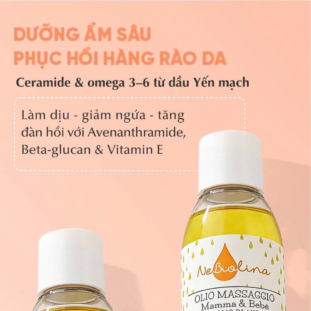 NeBiolina Kem đánh răng và dầu massa cho bé chiết xuất Yến mạch hữu cơ