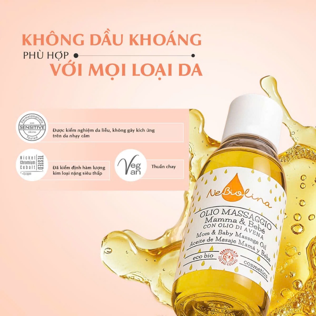 Kem đánh răng và Dầu Massage chiết xuất Yến mạch hữu cơ từ Ý NeBiolina