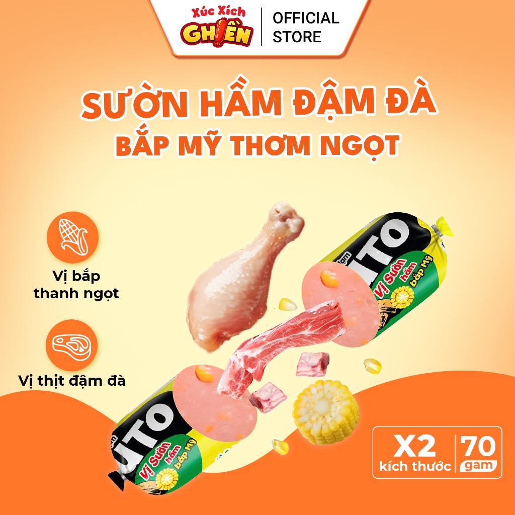Combo 10 Cây Xúc Xích Dinh Dưỡng Siuto Vietinter Foods (Cây 85g)