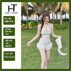 Bộ Đồ Bơi Một Mảnh Ôm Bụng, jum hai dây phối bèo kết nơ tôn dáng siêu xinh,HAN.T SHOP ( Tùy Chiều cao )