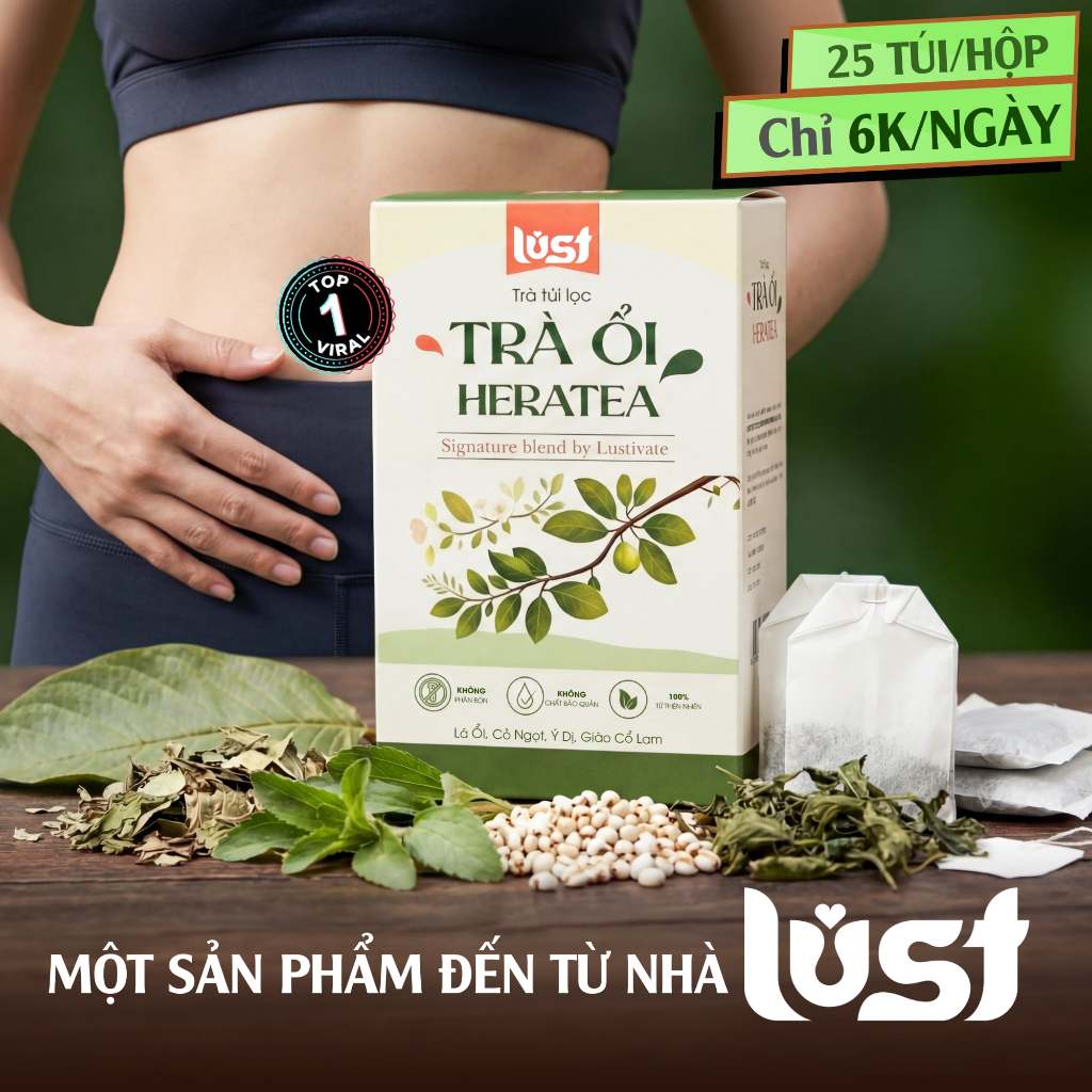 Trà ổi nhà LUST | Lustea Lustivate | Lá ổi - Cỏ Ngọt  Giảo Cổ Lam - Khỏe tiêu hóa - Da Dáng Đẹp