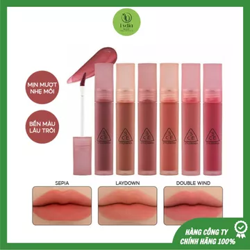 Son kem lì 3ce Blur Water Tint 4.6g Sepia Laydown mịn lì, lâu trôi - Lydiabeauty
