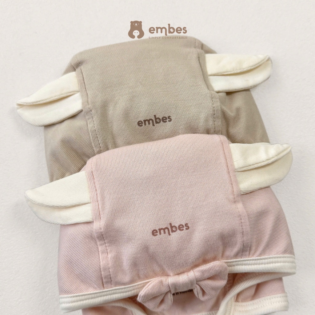 Phụ Kiện Sơ Sinh Embes, Mũ Buộc Phối Tai Cún Cute Chất Cotton Mềm Mại Cho Bé Sơ Sinh Từ 0-9 Tháng