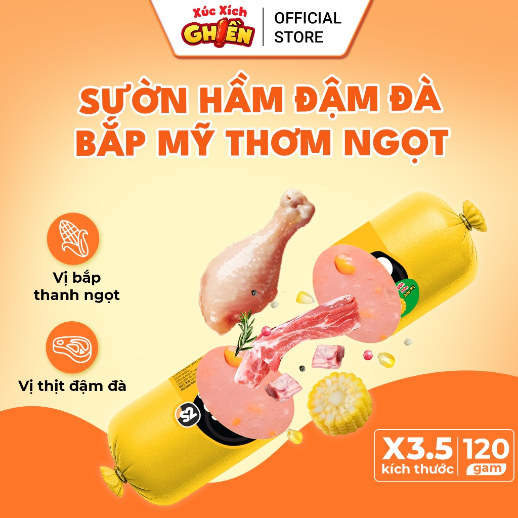 Combo 5 Cây Xúc Xích Dinh Dưỡng Siuto Vietinter Foods (Cây 120g)