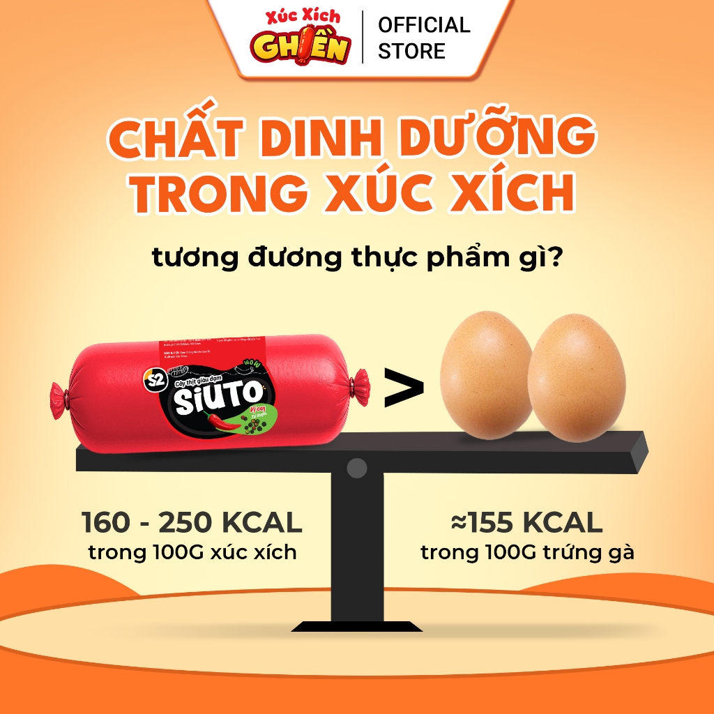 Combo 5 Cây Xúc Xích Dinh Dưỡng Siuto Vietinter Foods (Cây 120g)