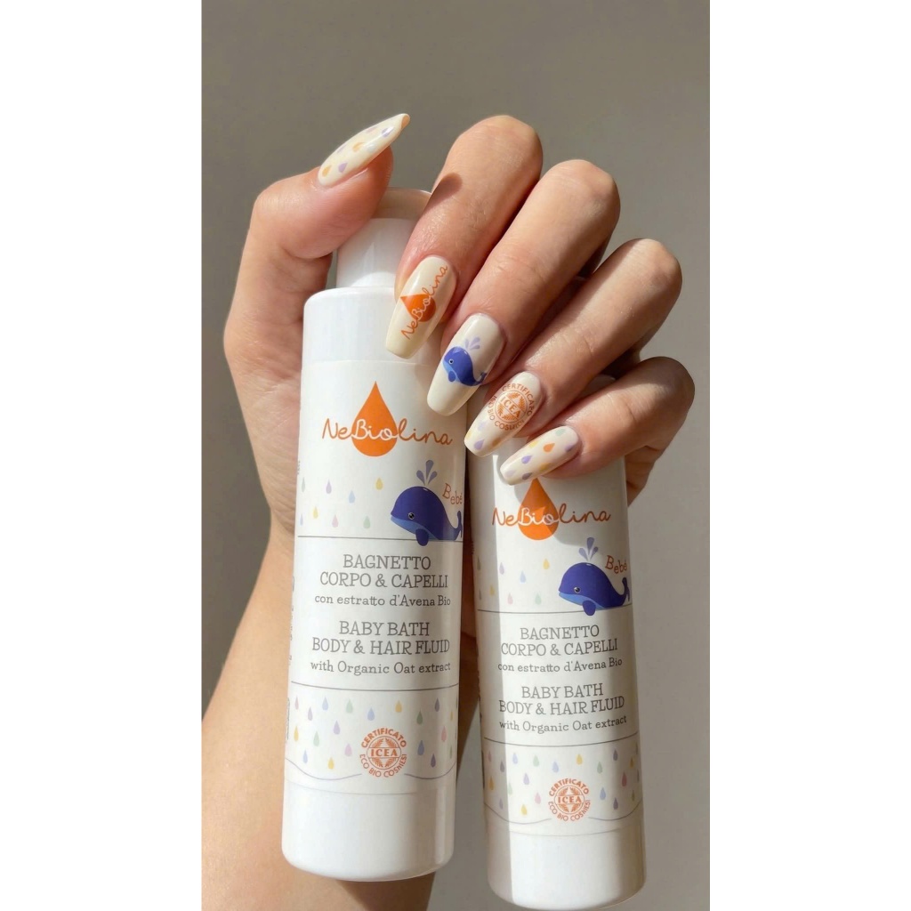 Sữa tắm gội NeBiolina cho bé  dịu nhẹ và dưỡng ẩm chiết xuất yến mạch Hữu cơ 0M+ 200ml