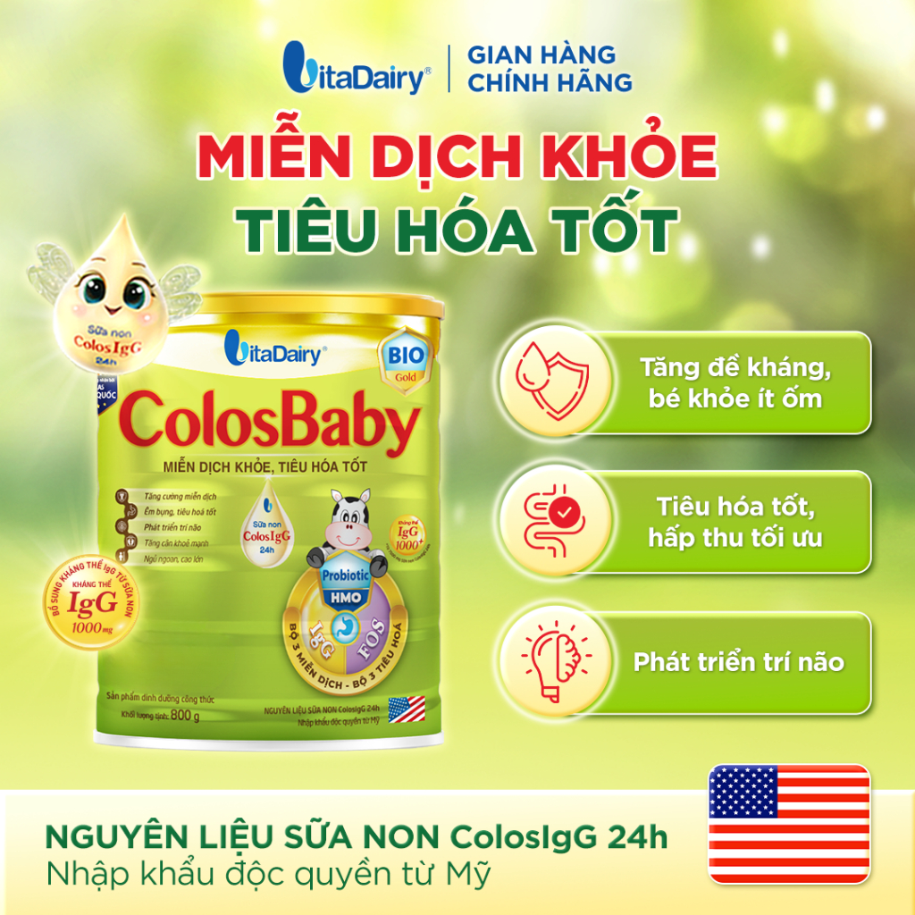 [COMBO 3 LON] [NHIỀU GIAI ĐOẠN] Sữa bột ColosBaby Bio Gold - Hỗ trợ tiêu hoá, bổ sung dinh dưỡng - Lon 800g