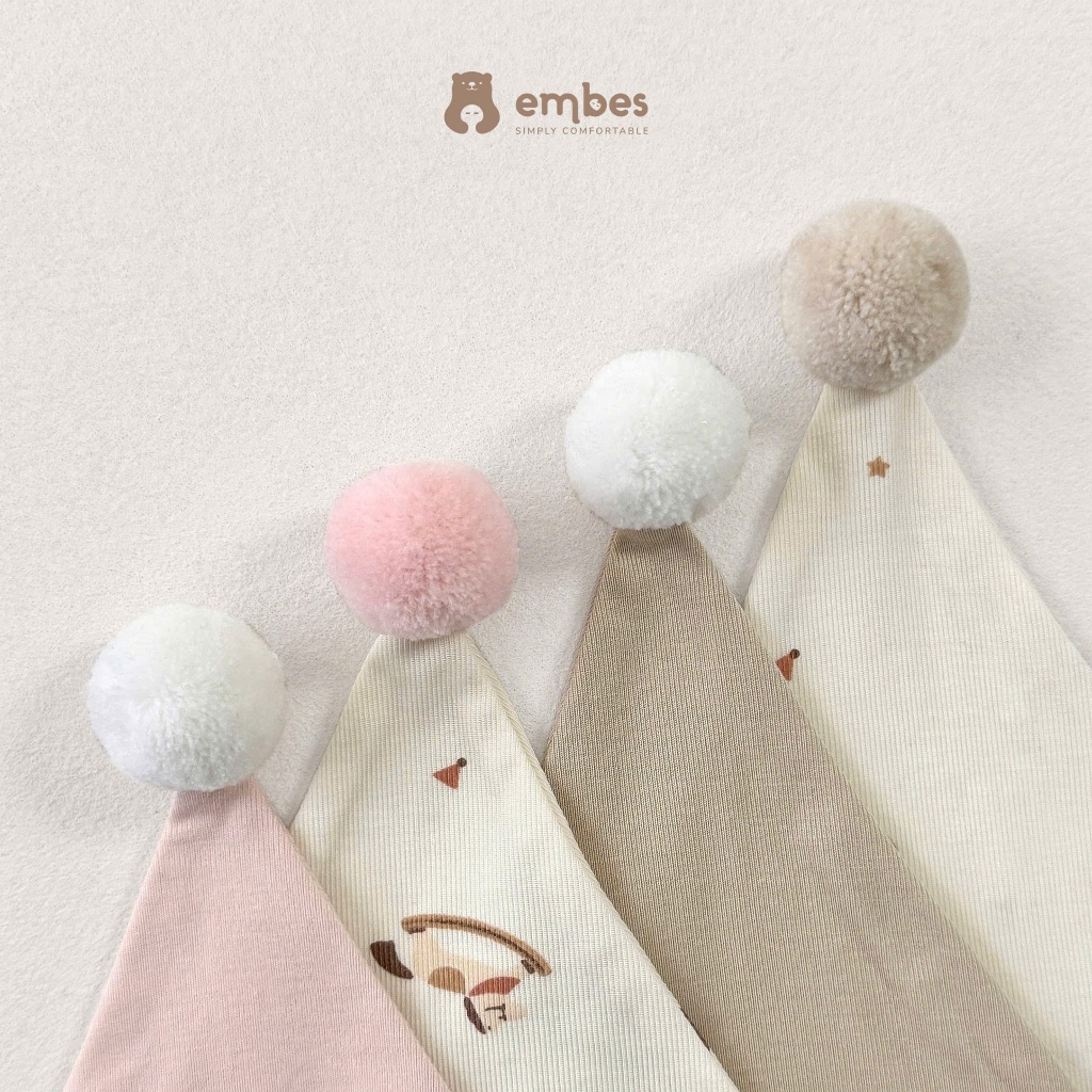 Phụ Kiện Sơ Sinh Embes, Mũ Chóp Phối Tai Chuột Cute Chất Cotton Mềm Mại Cho Bé Sơ Sinh Từ 0-9 Tháng